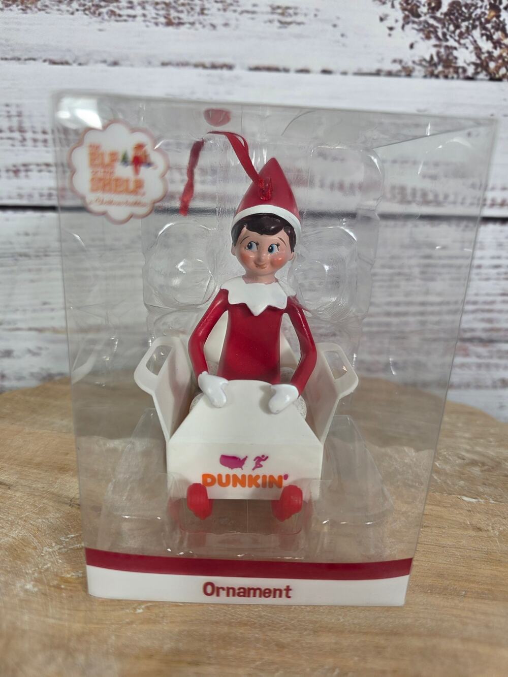 2022 Dunkin Donuts Christmas Ornament Elf On Sleigh New in Box!